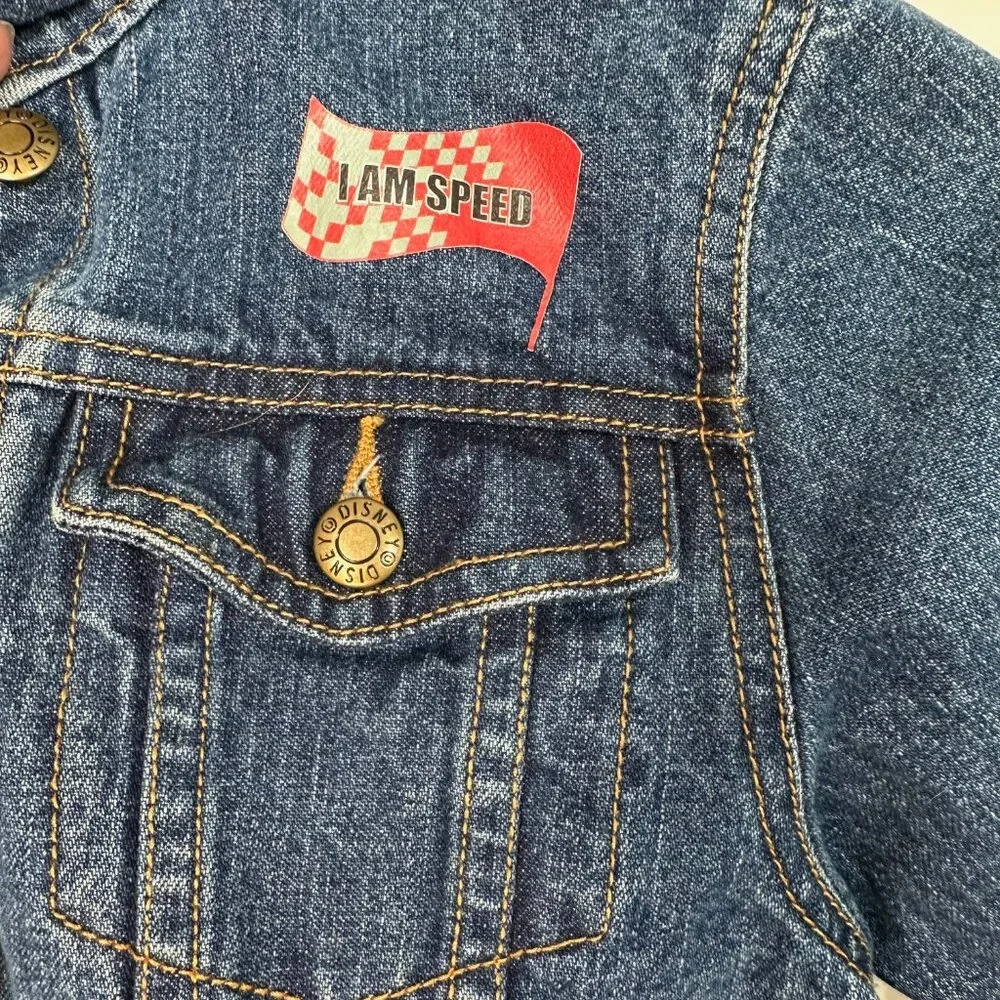 Disney Pixar Cars Lightning McQueen Denim Jacket Small